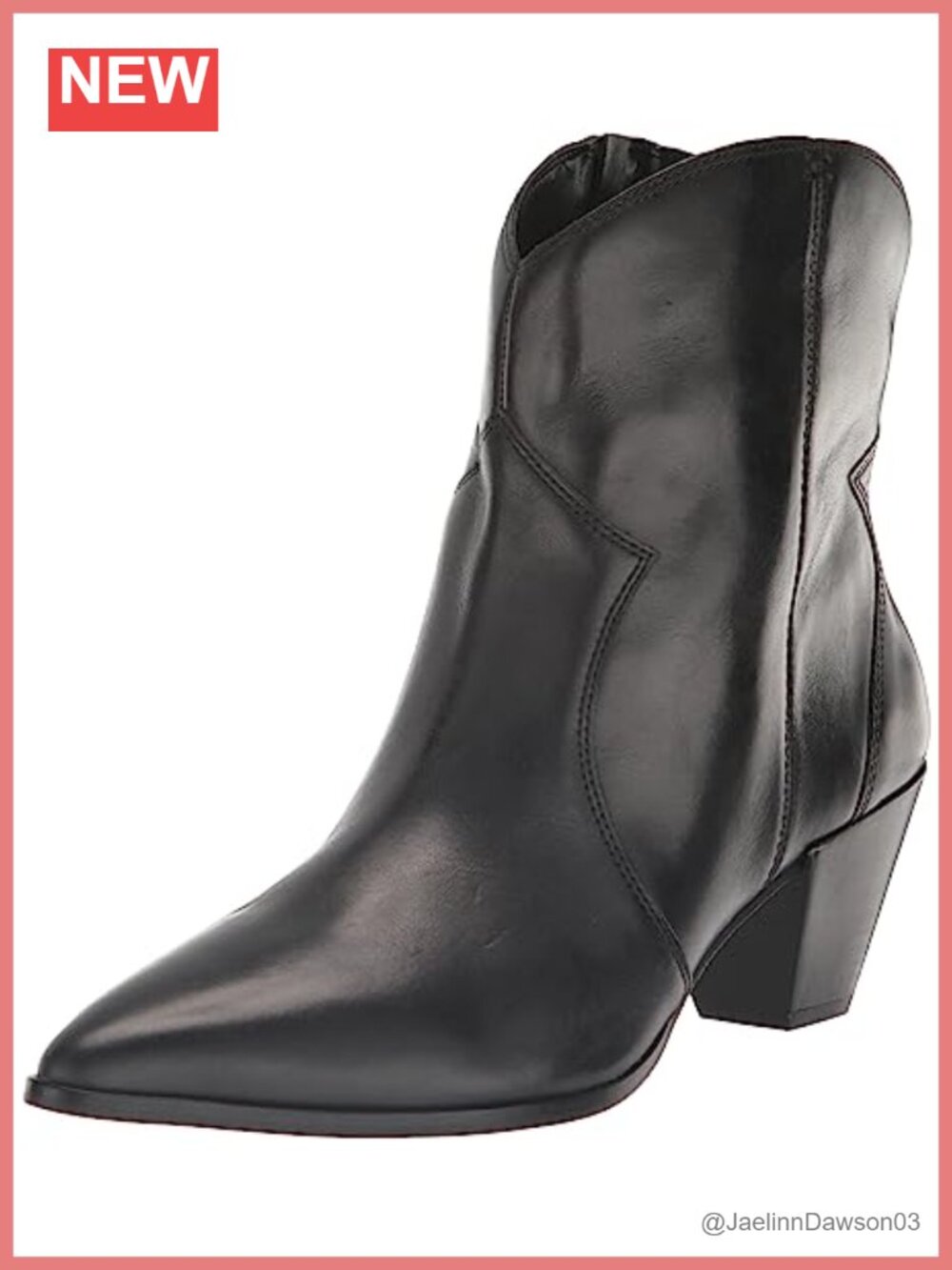 Vince Camuto Salintino Leather Pointed Toe Ankle Bootie with Cone Heel